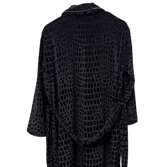 NATORI Black Velvet Robe Size Small Womens Vintage Luxury Loungewear - Picture 8 of 13